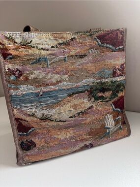 Vintage Tapestry Tote Bag Beach Tapestry  Bag Whimsical Cottagecore Tote Bag